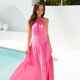 Radiant Petals Maxi Dress in Pink