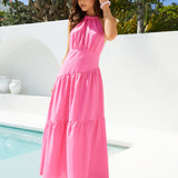 Radiant Petals Maxi Dress in Pink