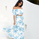 Island Whisper Maxi Skirt Blue