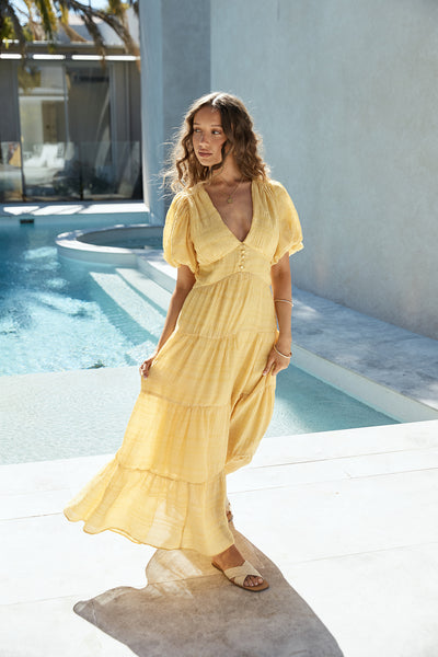 Secret Garden Maxi Dress Yellow