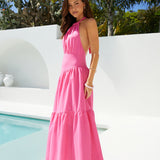 Radiant Petals Maxi Dress in Pink