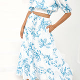 Island Whisper Maxi Skirt Blue