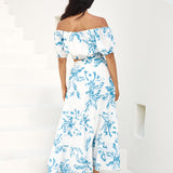 Island Whisper Maxi Skirt Blue