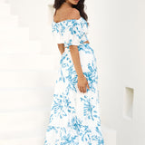 Island Whisper Maxi Skirt Blue