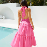 Radiant Petals Maxi Dress in Pink