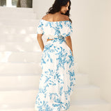 Island Whisper Maxi Skirt Blue