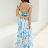 Ocean Mist Midi Dress Blue