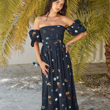 Bonnie Off Shoulder Maxi Dress Black