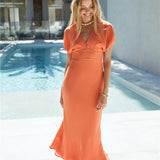 Growing Garden Maxi Dress Orange