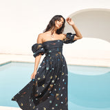 Bonnie Off Shoulder Maxi Dress Black