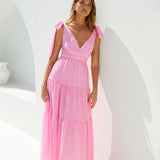 Aurora Glow Pink Maxi Dress