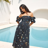 Bonnie Off Shoulder Maxi Dress Black