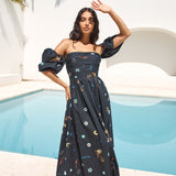 Bonnie Off Shoulder Maxi Dress Black