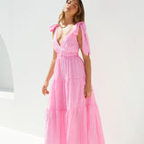 Aurora Glow Pink Maxi Dress