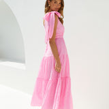 Aurora Glow Pink Maxi Dress