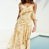 Summer Blossoms Maxi Dress Yellow