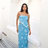 Vacation Away Maxi Skirt Blue