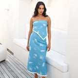 Vacation Away Maxi Skirt Blue