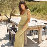 Exotic Escape Knit Maxi Dress Green