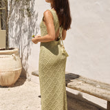 Exotic Escape Knit Maxi Dress Green