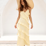 Ethereal Energy Halter Maxi Dress Yellow