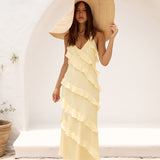 Ethereal Energy Halter Maxi Dress Yellow