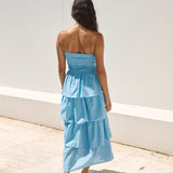 Glass Slipper Strapless Maxi Dress Blue