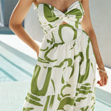 Carry A Tune Strapless Maxi Dress Green