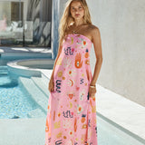 Magic Tricks Strapless Maxi Dress Pink