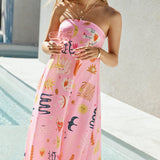 Magic Tricks Strapless Maxi Dress Pink