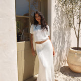 Safe Haven Knit Maxi Skirt White