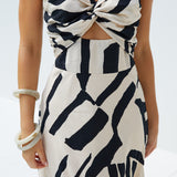 Moonlit Escape Strapless Midi Dress Multi