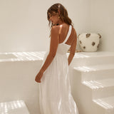 Pure Satisfaction One Shoulder Maxi Dress White