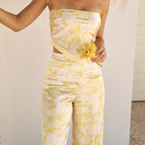 Radiant Romances Satin Set Yellow