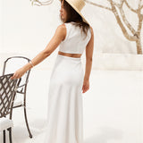 Fluttering Hearts Maxi Dress White