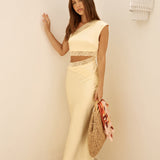 Limitless Love Satin Maxi Dress Yellow