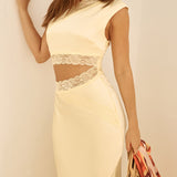 Limitless Love Satin Maxi Dress Yellow