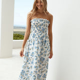 Cornflower Blooms Maxi Dress Blue