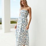 Cornflower Blooms Maxi Dress Blue