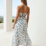 Cornflower Blooms Maxi Dress Blue