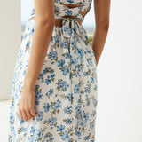 Cornflower Blooms Maxi Dress Blue