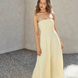 Elena Strapless Maxi Dress Yellow