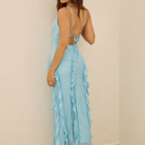 CHARLIE HOLIDAY Cheyenne Maxi Dress Sky Blue