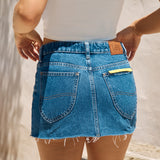 LEE Y2K Low Mini Skirt Famous Blue