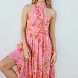 Harriette Halter Maxi Dress Pink