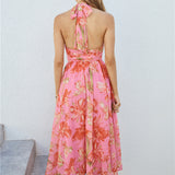 Harriette Halter Maxi Dress Pink