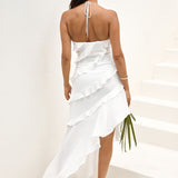 Angelic Energy Halter Maxi Dress White