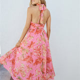 Harriette Halter Maxi Dress Pink