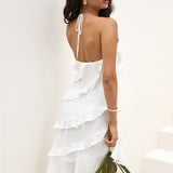 Angelic Energy Halter Maxi Dress White