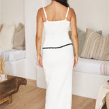 Finer Things Knit Maxi Skirt White